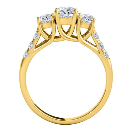 Mauli Jewels Engagement Rings for Women 1/4 Carat Engagement Ring Crafted 4 prong 14k Solid Yellow Gold