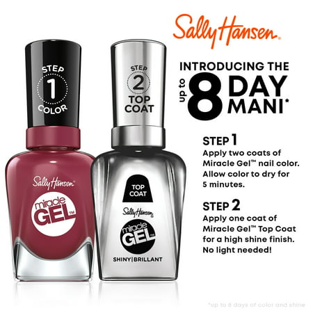 Sally Hansen Miracle Gel Nail Color, Regal Ros?, 0.5 oz, At Home Gel Nail Polish, Gel Nail Polish, No UV Lamp Needed, Long Lasting, Chip ResistantRegal Ros?,