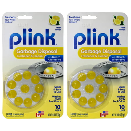 Garbage Disposal Cleaner and Deodorizer, Original Fresh Lemon Scent, Value 2-Pack for 20 Cleanings, Plink balls clean and deodorize kitchen sink disposal By Plink