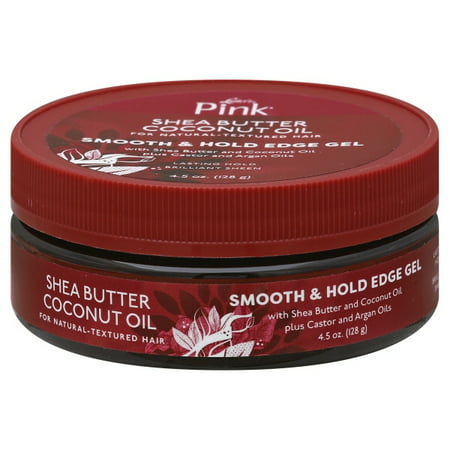 Luster's Pink Shea Butter Smooth & Hold Edge Moisturizing, Frizz Control Hair Styling Gel with Coconut & Castor Oil, 4.5 oz