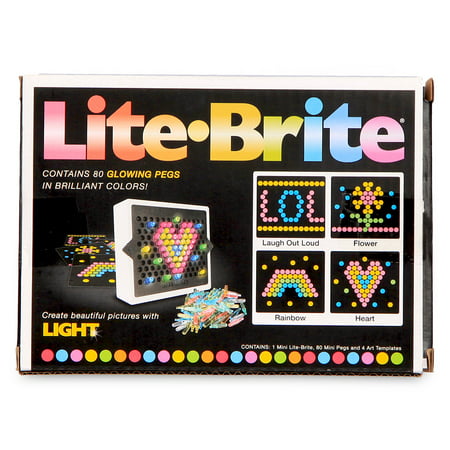 Lite Brite - Mini 3.5" - Includes 4 Templates and 80 Colored Pegs