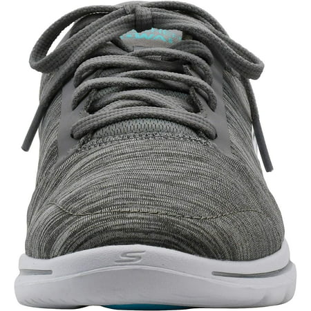 Skechers Women's Go Walk 5-True Sneaker, Grey/Light Blue, 6.5 M USGrey/Light Blue,