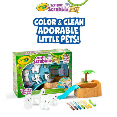 Crayola Scribble Scrubbie Safari Tub Coloring Set, Beginner Unisex Child, 12 Pieces