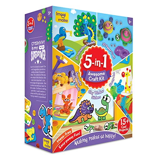 Imagimake 5-in-1 Awesome Craft Kit - Creative Toy & DIY Set for Kids - 5 Years and Above