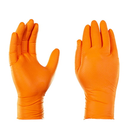 Gloveworks Heavy Duty Nitrile Latex Free Industrial Disposable Gloves, X-Large, Orange, 1000/Case, Orange, XL