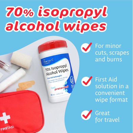 Pharma-C-Wipes 70% Isopropyl Alcohol Wipes 40-ct