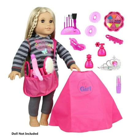 Click N' Play Doll Hair and Beauty Dress up Accessory Set, Perfect for 18 Inch American Girl Dolls