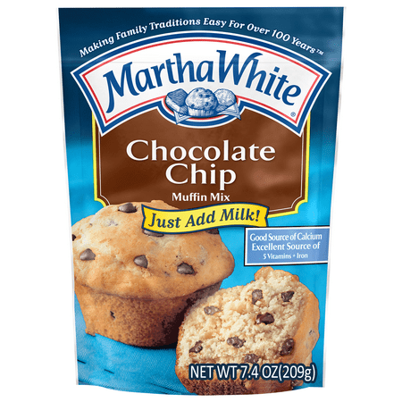 Martha White Chocolate Chip Muffin Mix, 7.4 Oz Bag