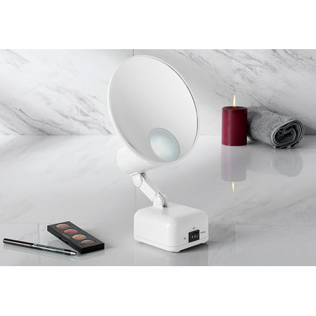 Floxite 15X Supervision Magnifying Mirror Light Dove White LED Lightning