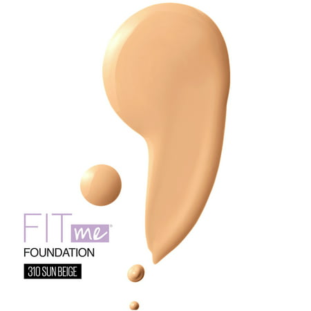 Maybelline Fit Me Dewy + Smooth Liquid Foundation Makeup with SPF 18, Sun Beige, 1 fl oz310 Sun Beige,