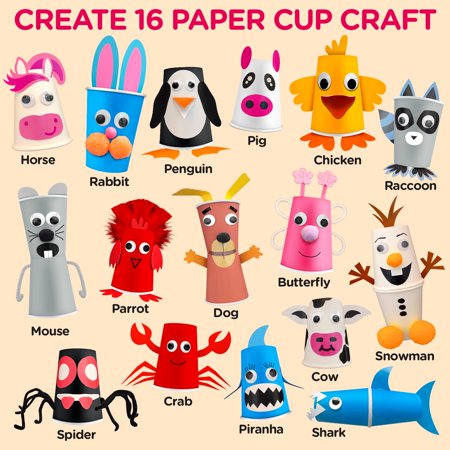 Arts and Crafts Kit for Kids- Create 16 Animal Crafts for Toddlers, Best Creative Christmas Gift for Boys & Girls Ages 3,4,5,6,7,8