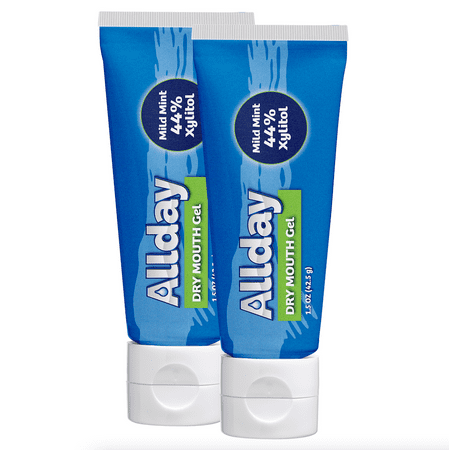 Allday Dry Mouth Gel - Maximum Strength Xylitol, Fast Acting, Long Lasting, Non-Acidic (Pack of 2)
