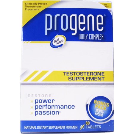 Progene Testosterone Supplement, Test Booster Tablets, 80 Ct