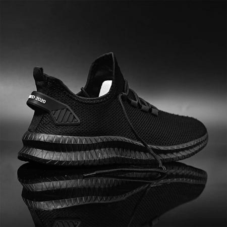 Hobibear Running Shoes Men Fashion Sneakers Casual Walking Shoes Sport Athletic Shoes Lightweight Breathable Comfortable Black US10Black,