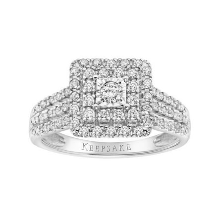 1/2ctw Certified Genuine Diamond 10KT White Gold Ladies Princess Limited Edition Ring by Keepsake
