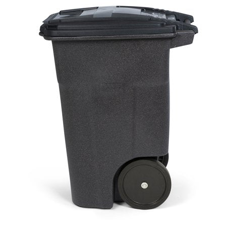 Toter 48 Gallon Trash Can Brownstone with Quiet Wheels and Lid, Brownstone