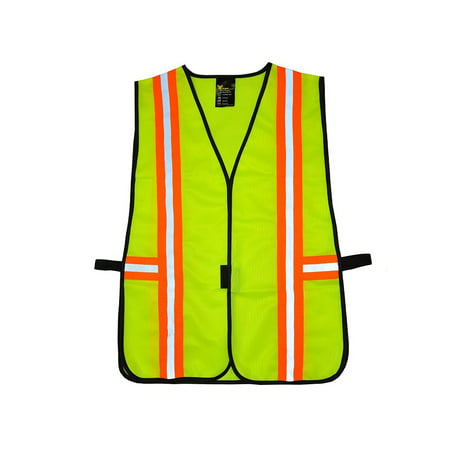 G & F Industrial Safety Vest with Reflective Strips, Neon Lime Green, Neon Lime Green, Fits All