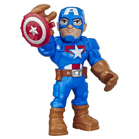 Playskool Mega Mighties Marvel Captain America Action Figure, 10 Inches