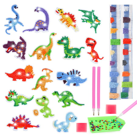 Toys for Kids Boys Age 5 6 7 Year Old, Arts and Craft Kits for 6-8 Year Olds Girls Boys DIY Diamond Painting Stickers for Kids Craft Sets for Kids Age 5 6 7 8 Dinosaur Toys for 6-12 Year Old Kids BoysDinosaur,