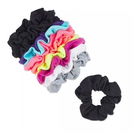 12pk Scunci Original Hair Scrunchies Soft Stretchy Stylish Womens Hair Ties, Neon Solids