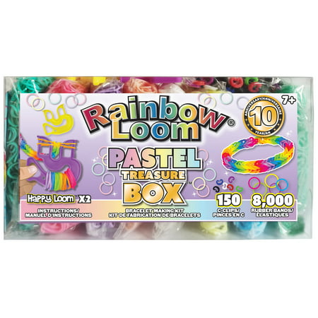 Rainbow Loom- Pastel Rubber Band Treasure Box Edition, 8,000 High Quality Rubber Bands, 150 Clips and Carrying Case Included, The Original Rubber Band Craft for Kids Ages 7 and Up