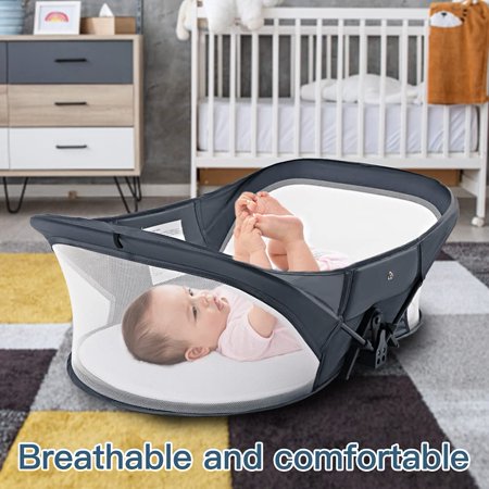 Lamberia Portable Travel Bassinet for Baby / Infant Foldable Baby Bed, GrayGray,