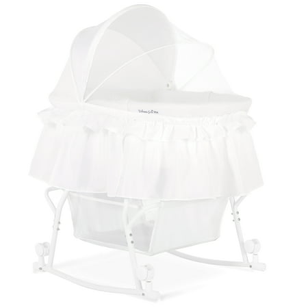 Dream On Me Lacy Portable 2-in-1 Bassinet And Cradle, WhiteWhite,
