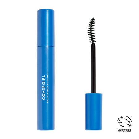 COVERGIRL Professional 3-in-1 Curved Brush Mascara, 210 Black, 0.3 ozBlack,