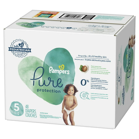 Pampers Pure Protection Natural Diapers (Choose Your Size & Count), Size 5