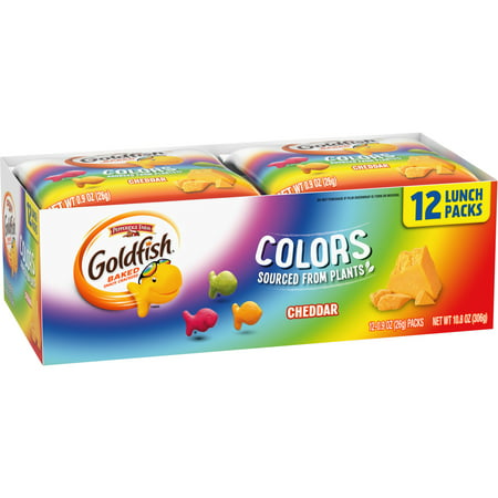 Goldfish Colors Crackers, Snack Pack, 0.9 oz, 12 CT Multi-Pack Tray