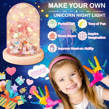 Unicorn Craft Kit for Kids, Arts and Crafts Nightlight, Birthday Christmas Gifts for Girls, Toys for Girls 5 6 7 8 9 10 11 12 Years