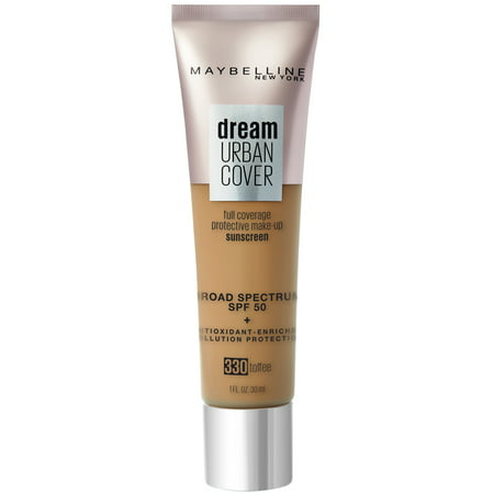 Maybelline Dream Urban Cover flawless Coverage Foundation Makeup, SPF 50, Toffee, 1 fl ozToffee,
