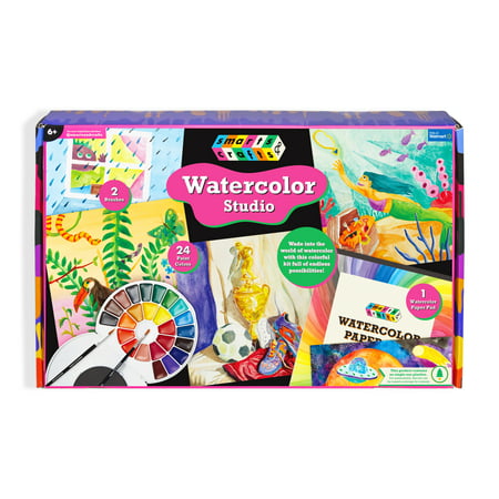 Smarts & Crafts Watercolor Studio Kit, Multicolor, 28 Pieces, for Boys, Girls, Teens, Adults