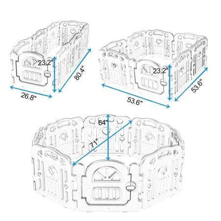 Tobbi Baby Playpen 8 Panel Play Yard Kids Home Indoor Outdoor Pen, 8-Panel