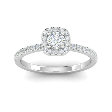 1/2ctw Diamond Halo Engagement Ring in 10k White GoldWhite Gold,