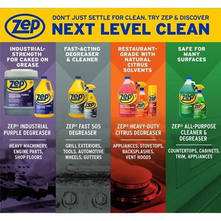 Zep Fast 505 Cleaner & Degreaser 1 Gallon ZU505128 (Case of 4) Industrial Strength