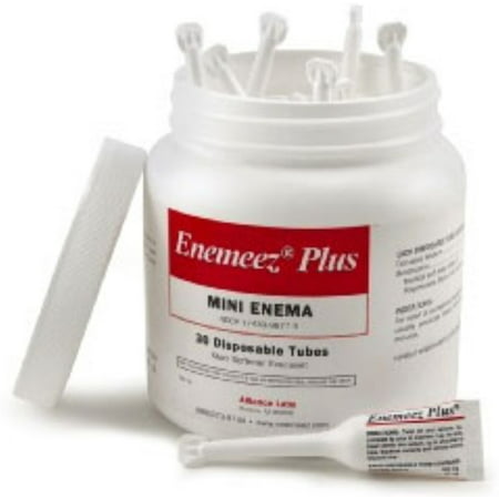 Enemeez Plus Mini Enema, 283mg Docusate Sodium and 20 mg Benzocaine Mini Enema, Constipation Relief, 30 Count Jar