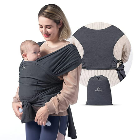 Momcozy Baby Wrap Carrier Slings for Toddlers Infant Newborn, up 50 lbs Deep Grey (Choose Your Color)Deep Gray-Double Loop,