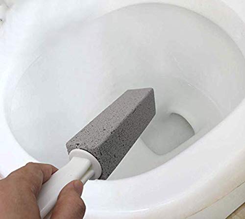 Pumice Cleaning Stone with Handle Toilet Bowl Cleaner Hard Water Ring Remover for Bath/Pool/Kitchen/Household Cleaning 4 Pack