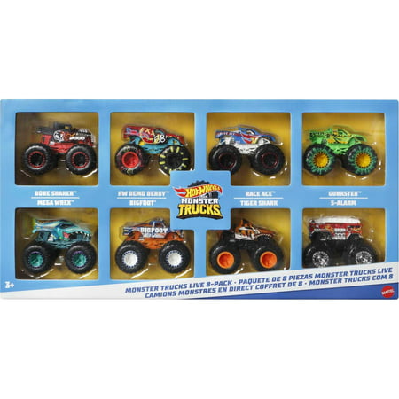 Hot Wheels Monster Trucks Live 8-Pack, toy Trucks, Gift for Kids 3 Years & Up