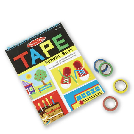 Melissa & Doug Tape Activity Book: 4 Rolls of Easy-Tear Tape and 20 Reusable Scenes