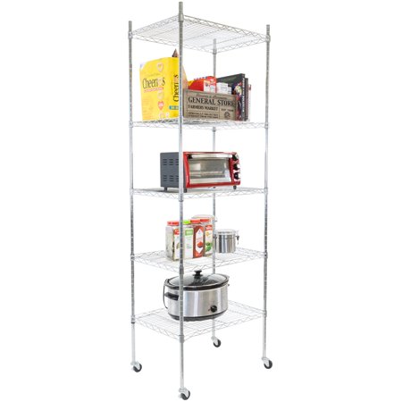 Mount-It! 5 Tier Wire Shelving with Wheels