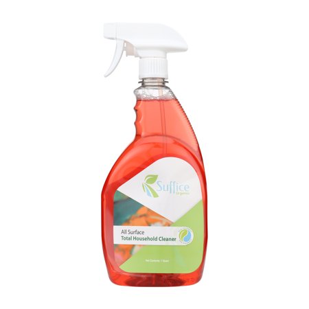 Suffice Organics Natural Non Toxic Pet Friendly Kid Friendly All Surface Cleaner, Total Household Cleaner Fresh Scent, 32 Fluid Ounce