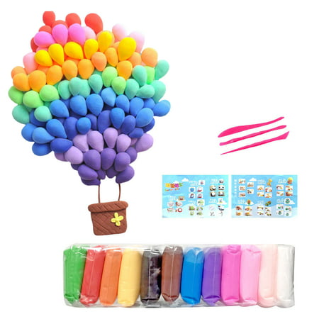 huoge Air Dry Clay Plasticine, 12 Colors Modelling Clay with 3 Clay Tools, Ultra Light Magic Clay, DIY Arts and Crafts Kits for Kids Boys Girls Toys, Great Presents for 3-12 KidsAs Shown,