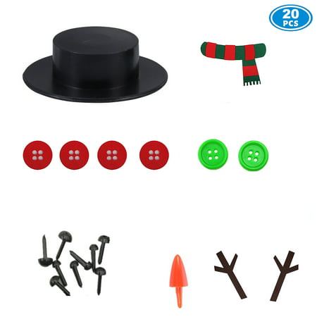 TABGIME 20PCS Mini Snowman Making Christmas Gift Craft Kit for 2-4 toddler girls boys, Build & Decorate Your Snowman