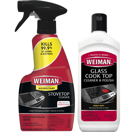 Weiman Ceramic and Glass Cooktop Daily Cleaning Kit- 10 oz Cream & 12 oz Spray Included