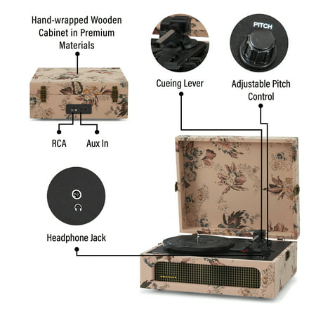 Crosley Electronics Voyager Turntable in Floral