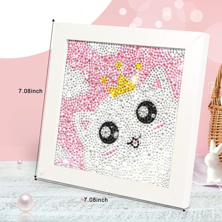 Sytle-Carry Diamond Painting Kits for Kids with Wooden Frame, Gem Arts and Crafts for Kids Paint by Numbers as Toys, Home Wall Decoration, Gifts for Girls Boys Ages 6-8-10-12-14