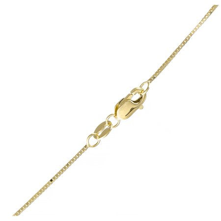 14k 16" Yellow Gold 0.6mm Shiny Classic Box Chain with Lobster ClaspYellow Gold,