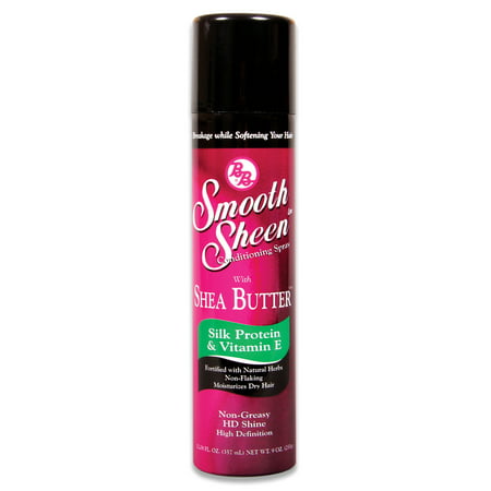 Bronner Brothers Smooth Sheen Silk Protein & Vitamin E Conditioning Spray with Shea Butter, 12 fl oz, 12.08 oz